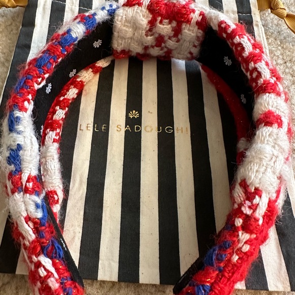 Lele Sadoughi red Americana Boucle Knotted Headband main image 5